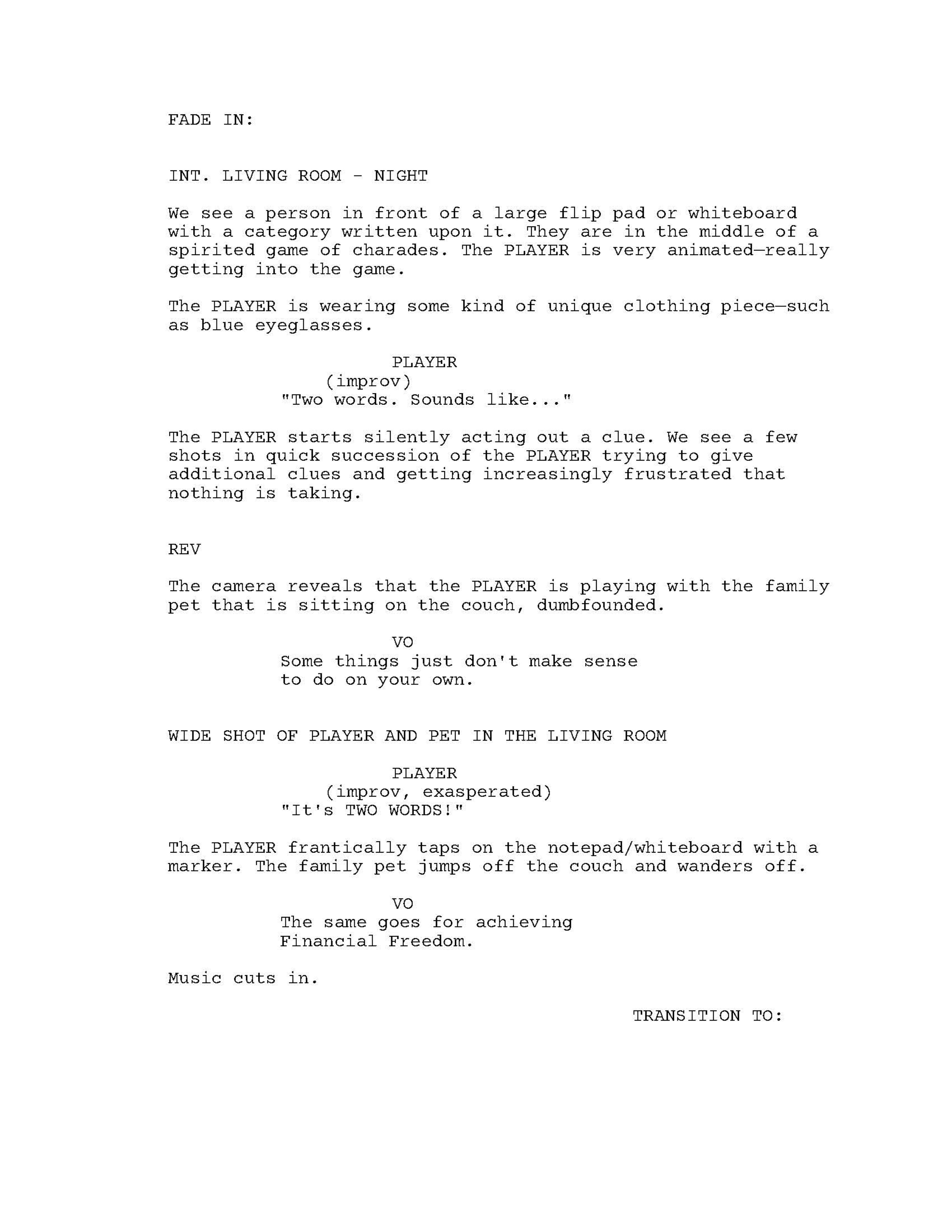 Charades Script - Page 1