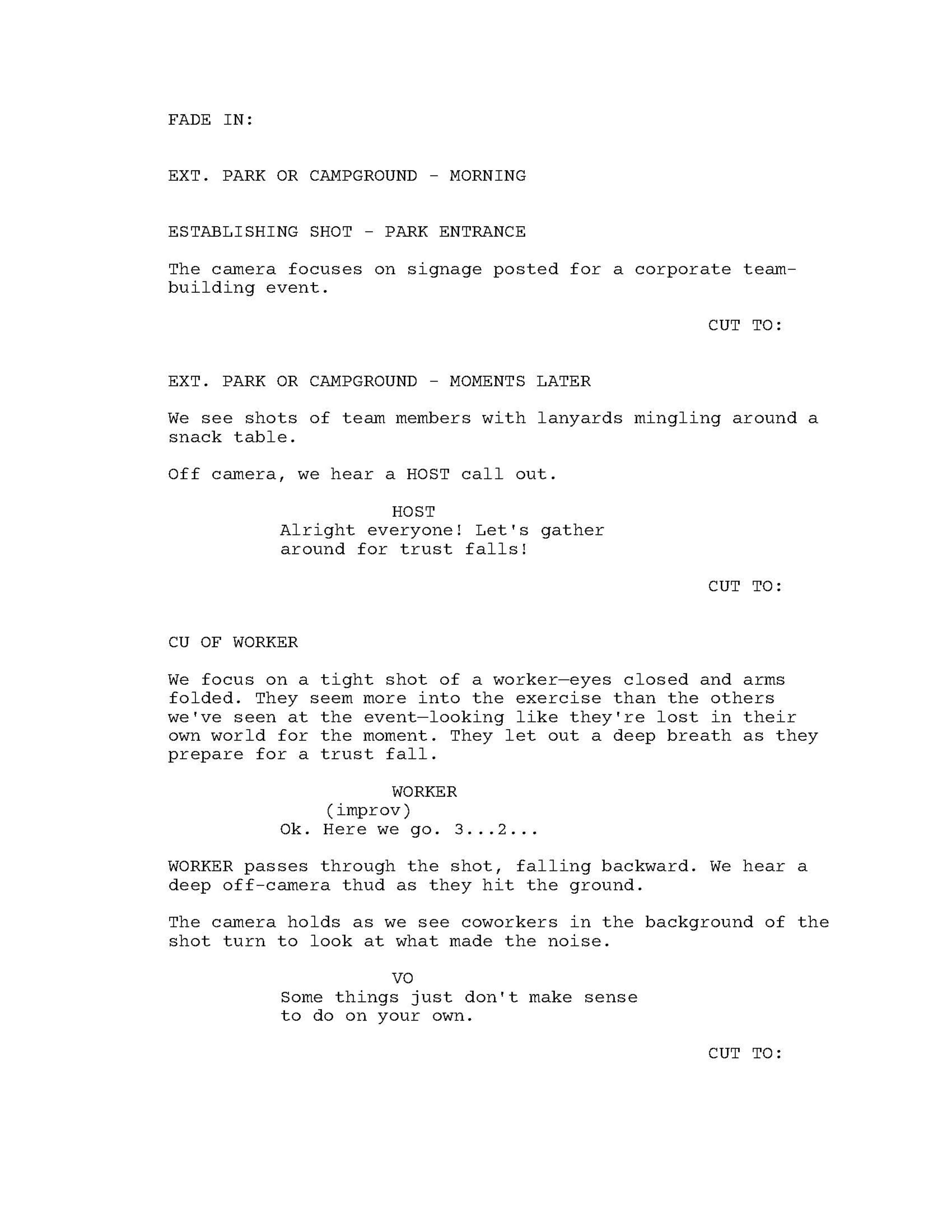 Trust Fall Script - Page 1
