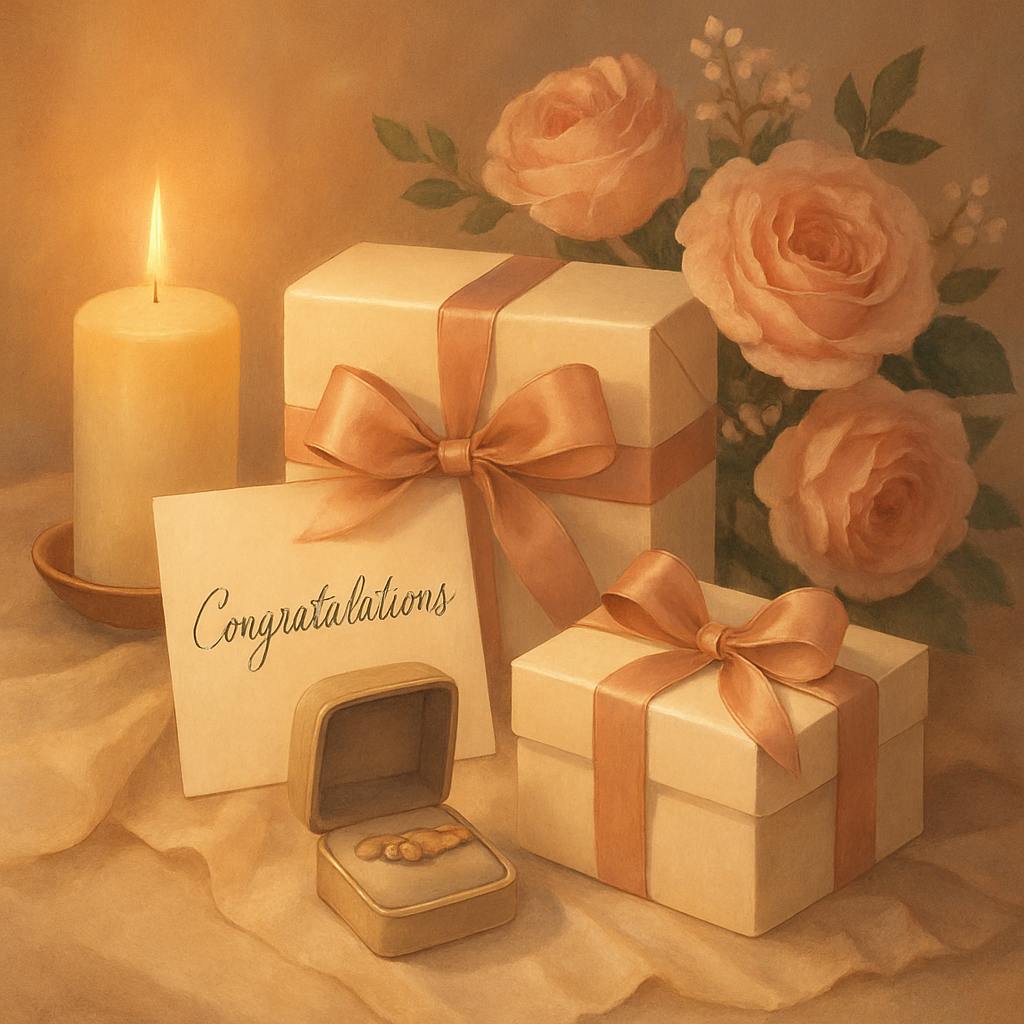 Beautiful illustration for gifts for newlyweds