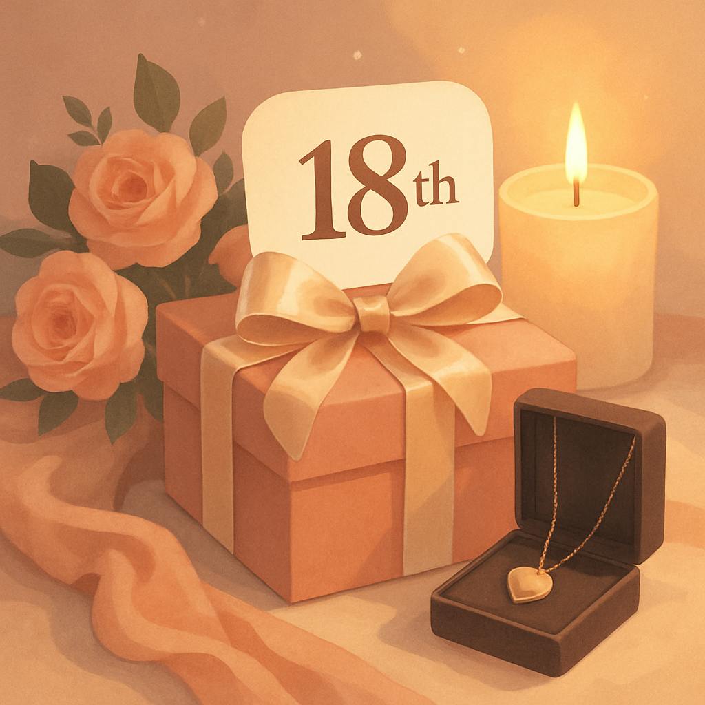 Beautiful illustration for 18th anniversary gifts