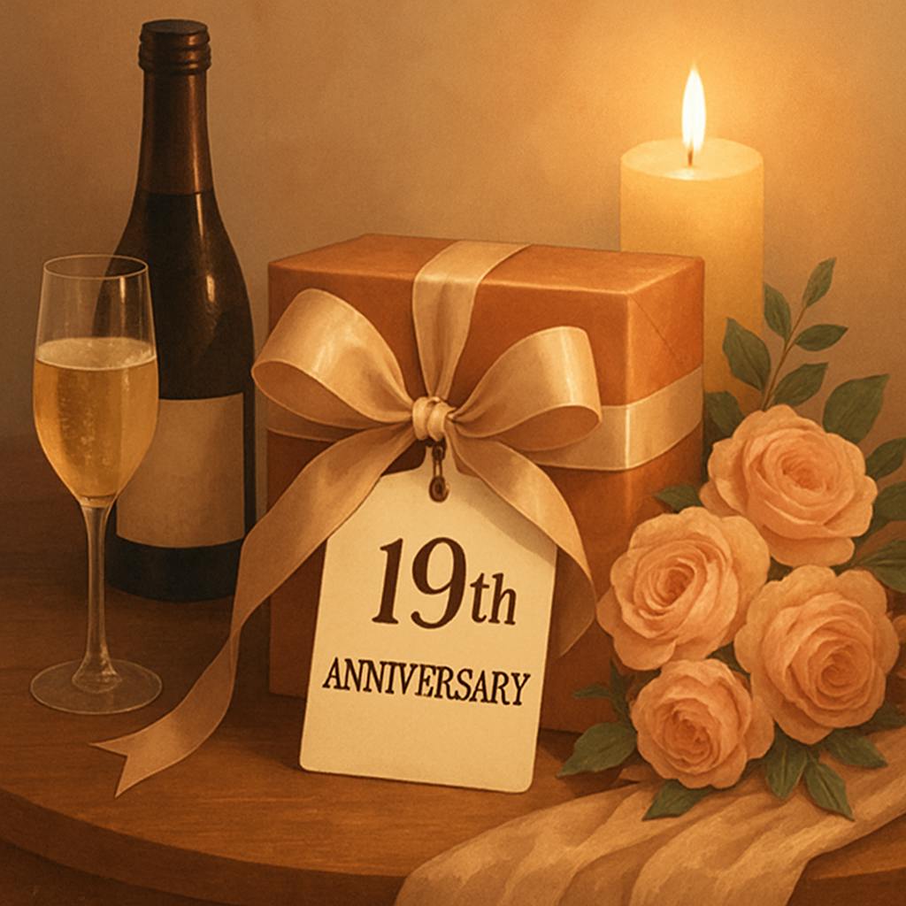 Beautiful illustration for 19th anniversary gifts