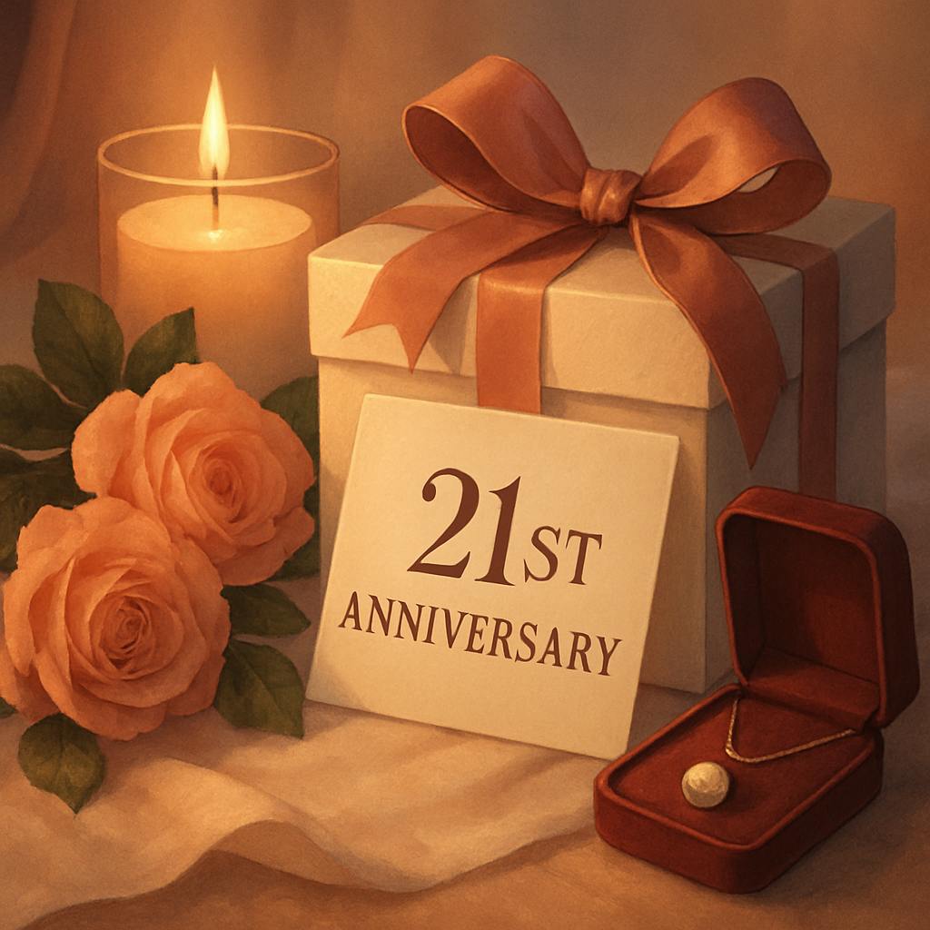 Beautiful illustration for 21st anniversary gifts