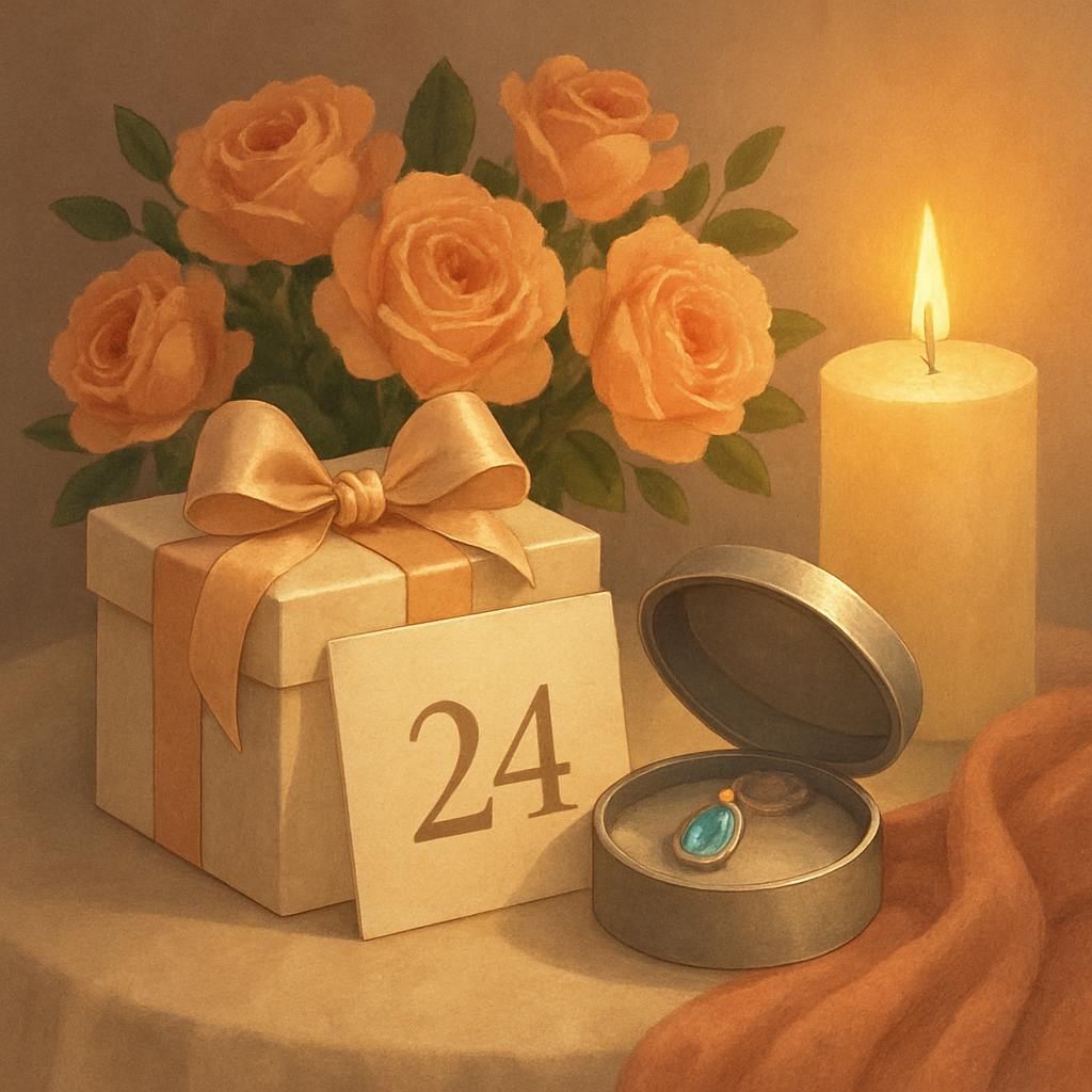 Beautiful illustration for 24th anniversary gifts