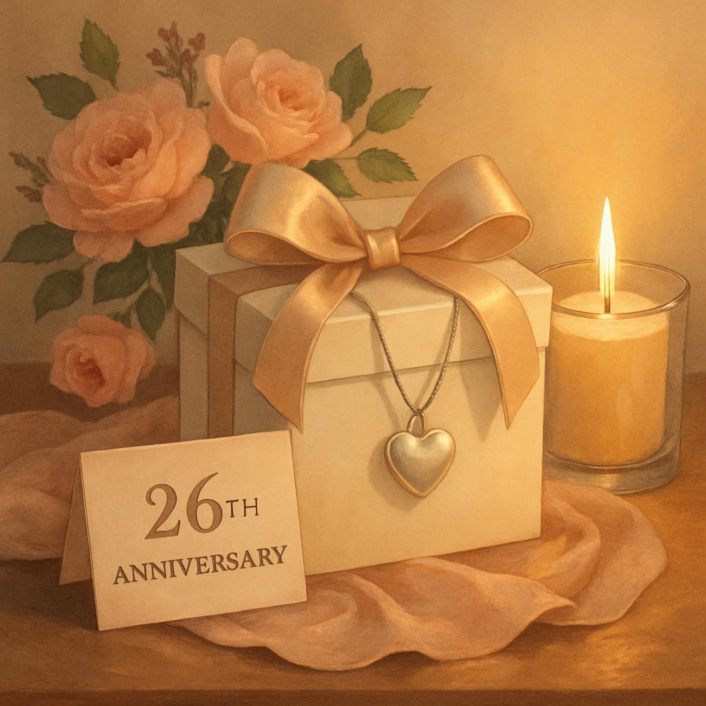 Beautiful illustration for 26th anniversary gifts