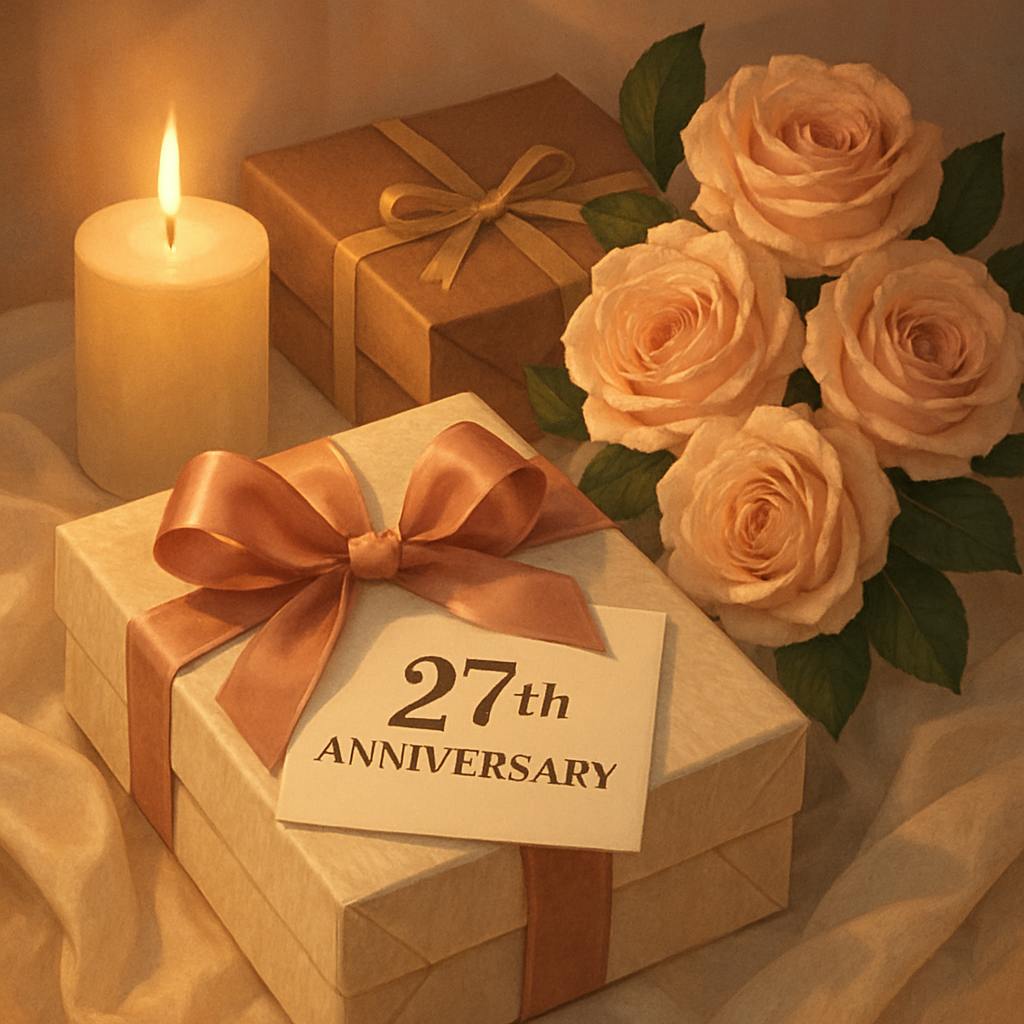 Beautiful illustration for 27th anniversary gifts