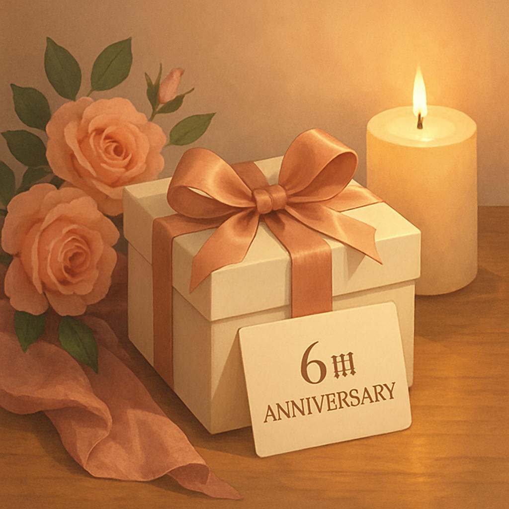 Beautiful illustration for 6th anniversary gift