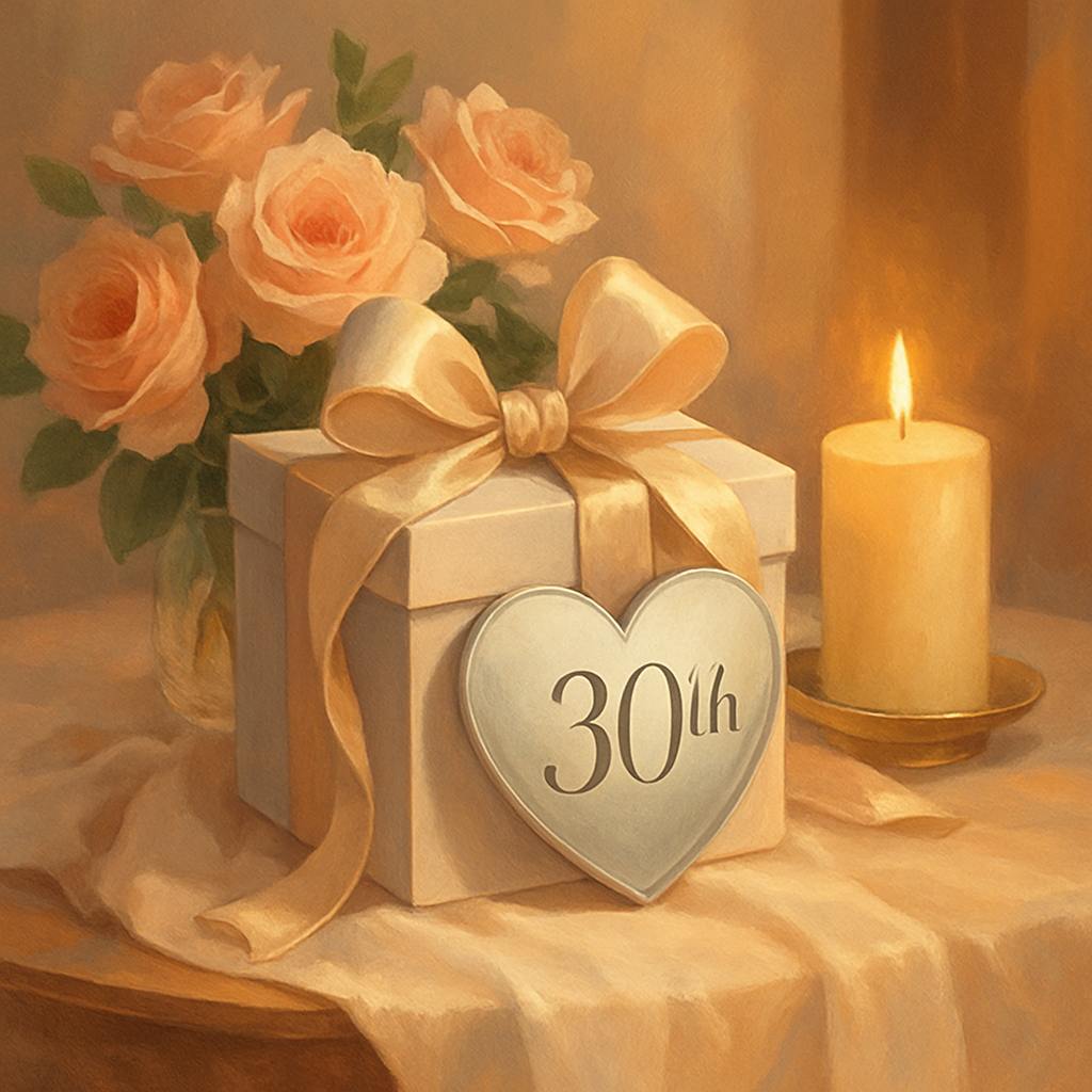 Beautiful illustration for 30th anniversary gifts