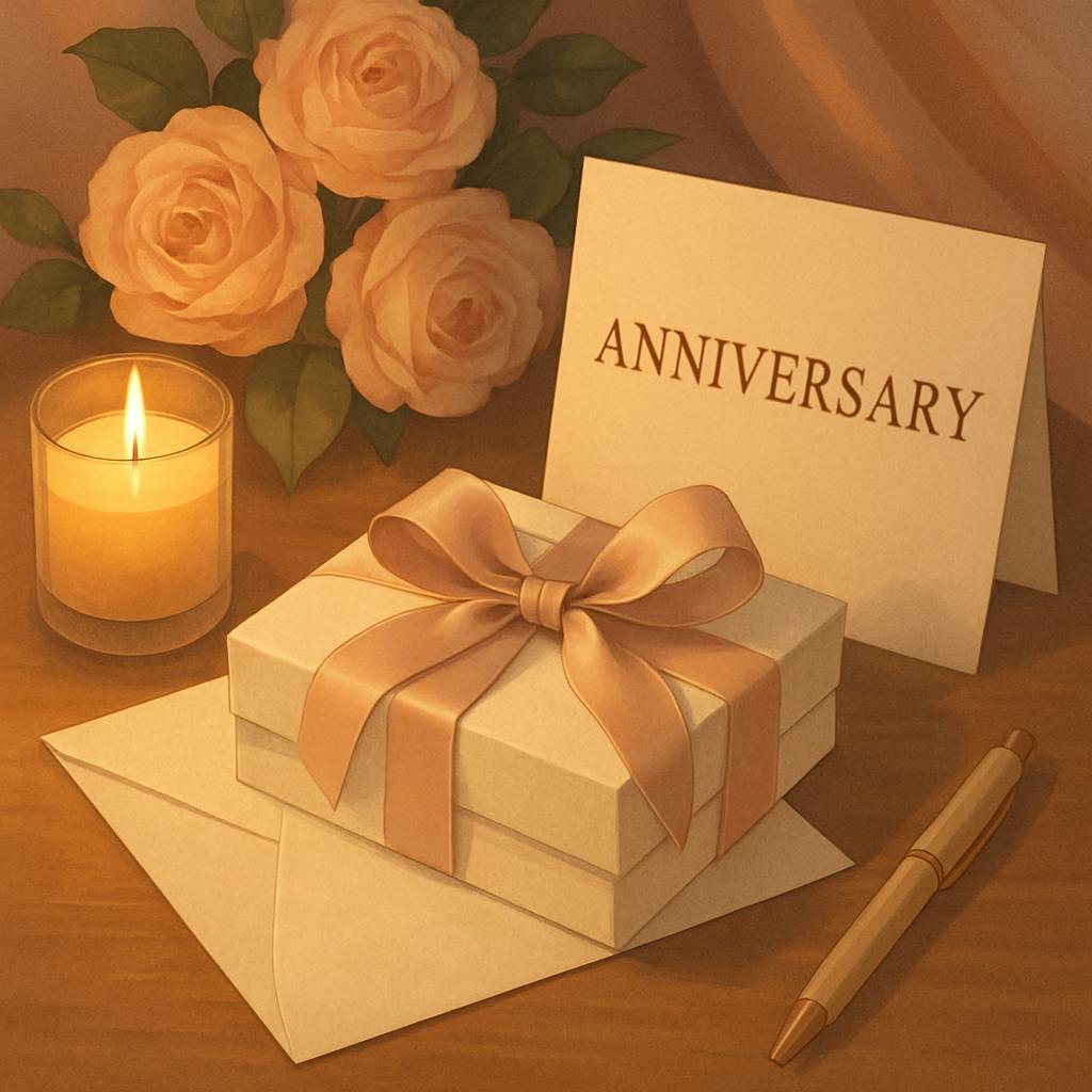 Beautiful illustration for paper anniversary gifts