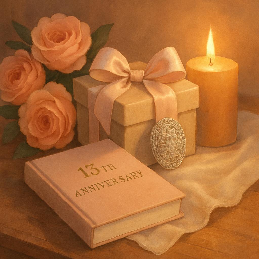 Beautiful illustration for 13th anniversary gifts
