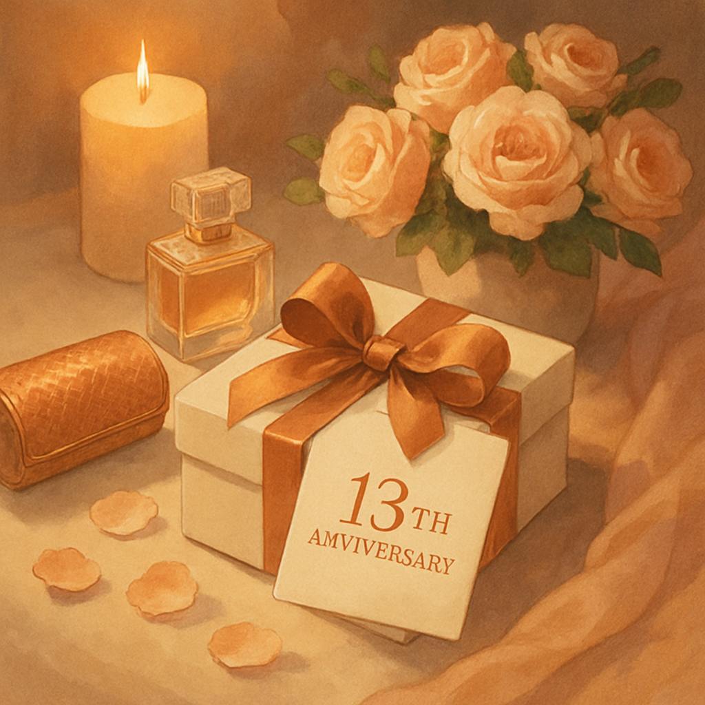 Beautiful illustration for 13th anniversary gifts