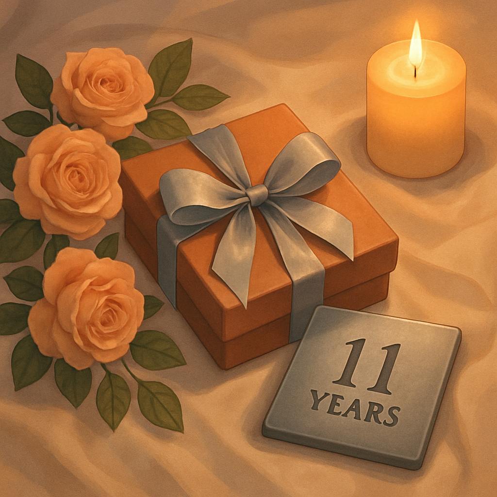 Beautiful illustration for 11th anniversary gifts