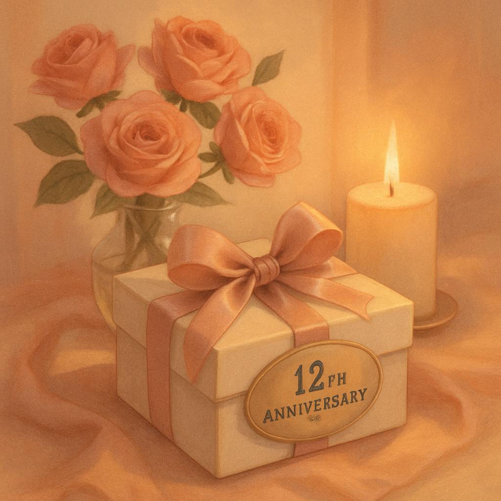 Beautiful illustration for 12th anniversary gift