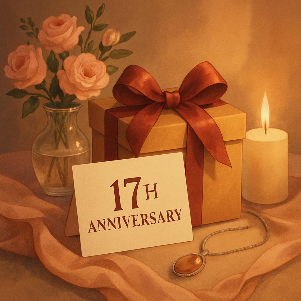Beautiful illustration for 17th anniversary gifts