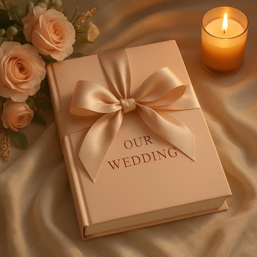 Beautiful illustration for wedding gift book