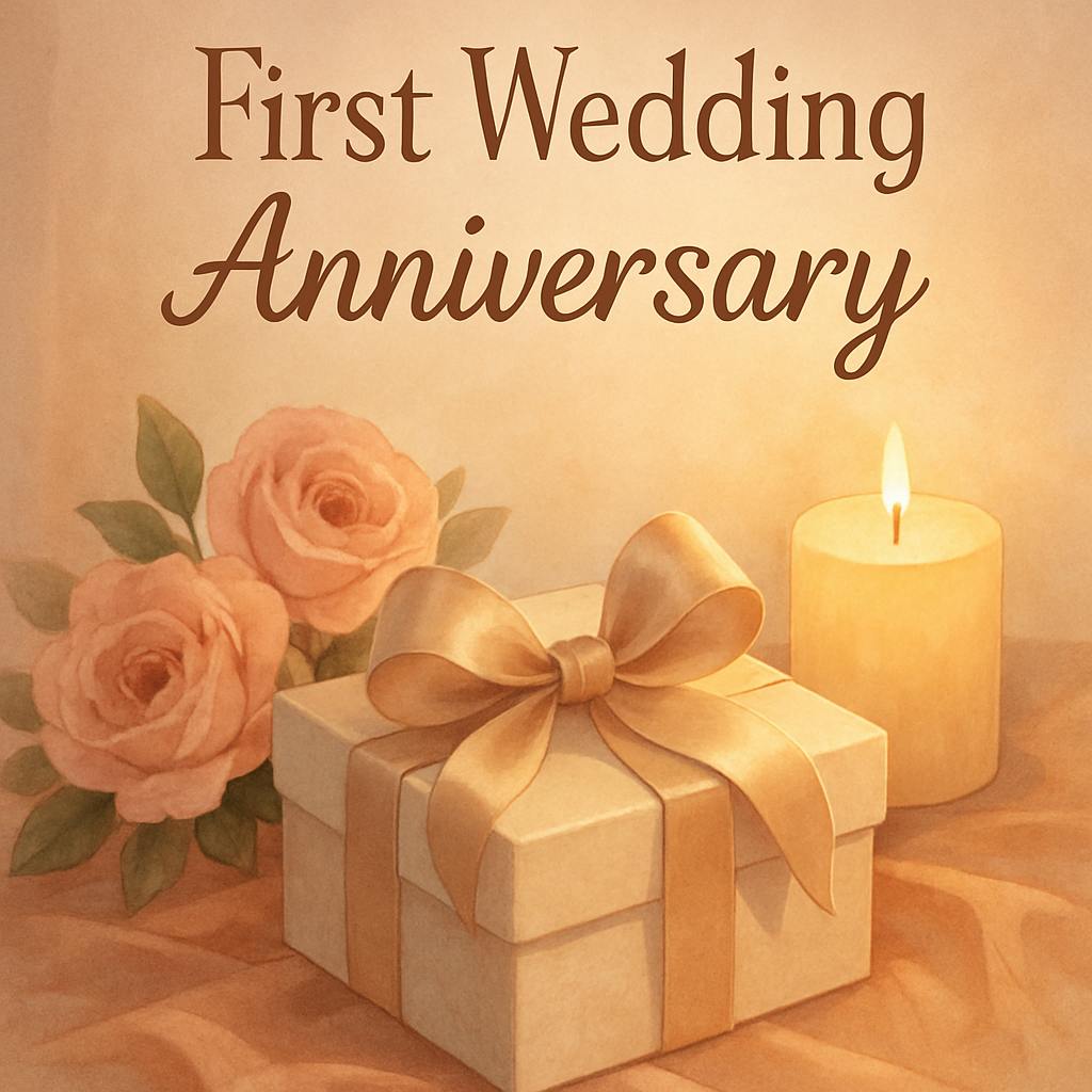 Beautiful illustration for first wedding anniversary quotes
