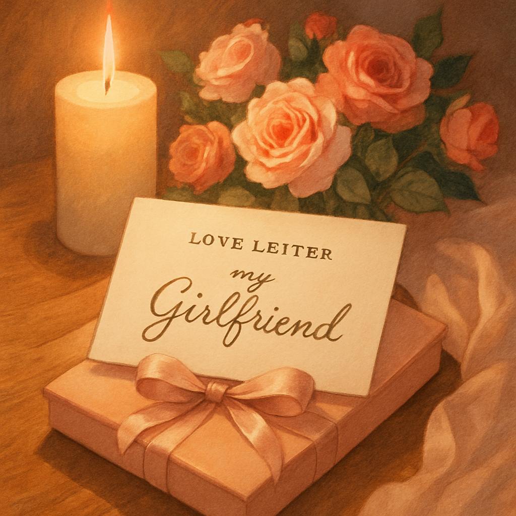 Beautiful illustration for love letter to my girlfriend