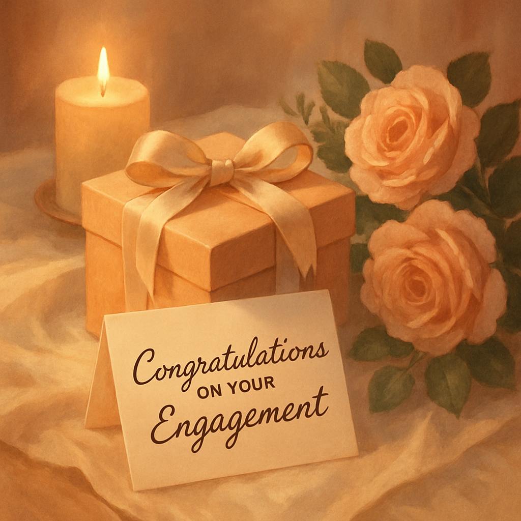 Beautiful illustration for engagement wishes for couple