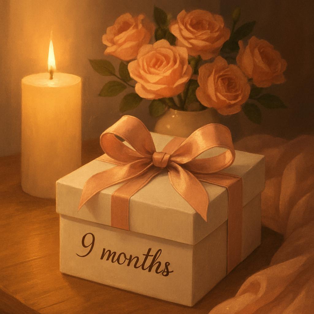 Beautiful illustration for 9 months after valentine's day