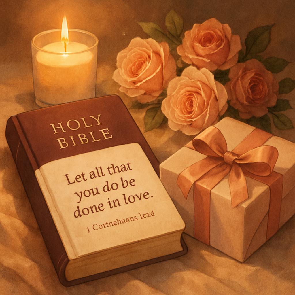 Beautiful illustration for bible verses for valentine's day for friends