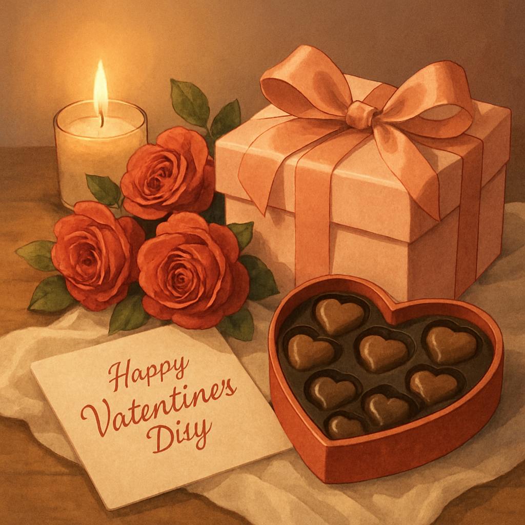 Beautiful illustration for cute valentine's day gifts