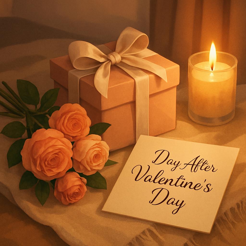 Beautiful illustration for day after valentine's day