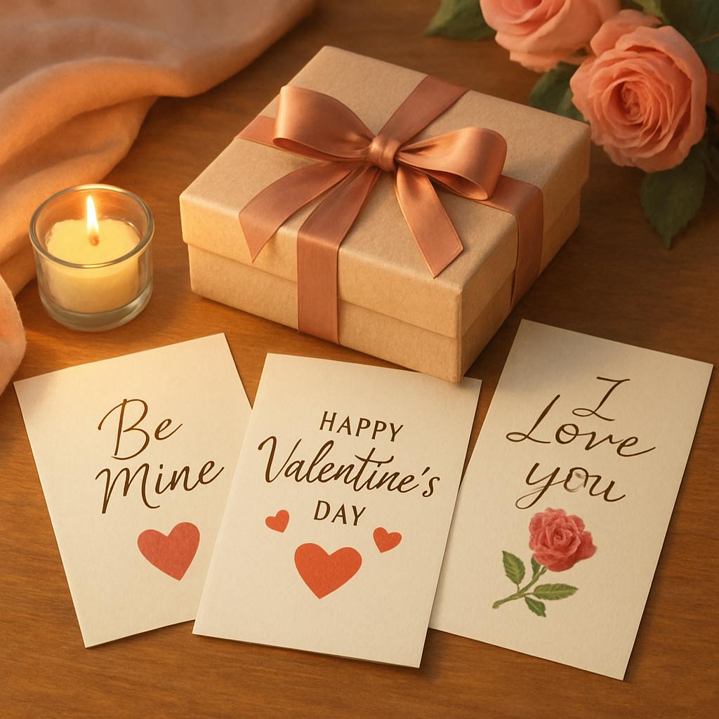 Beautiful illustration for free printable valentine's day cards