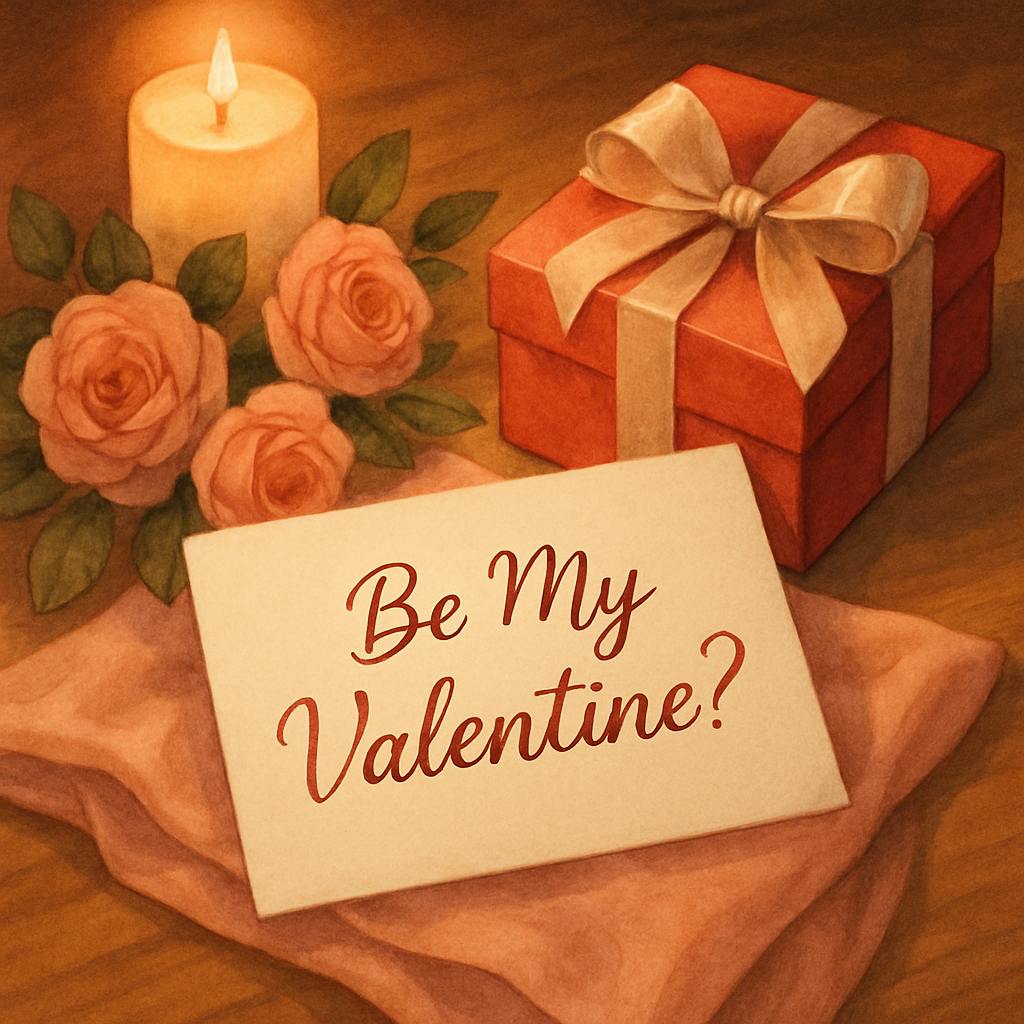 Beautiful illustration for do you ask someone to be your valentine on valentine's day