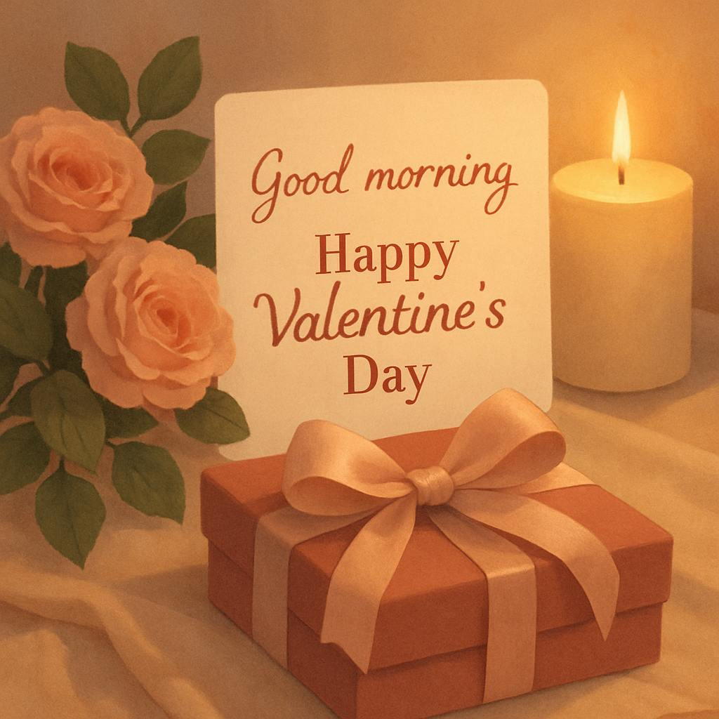 Beautiful illustration for good morning happy valentine's day