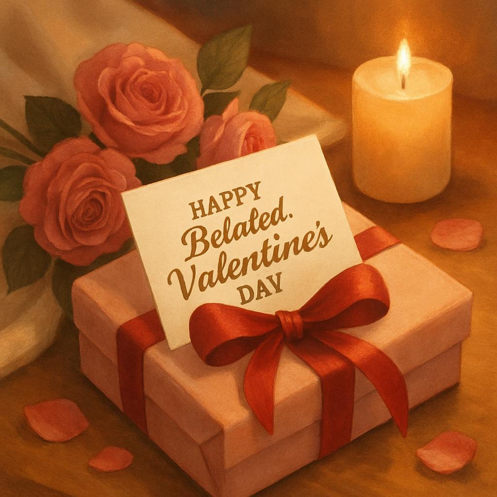 Beautiful illustration for happy belated valentine's day