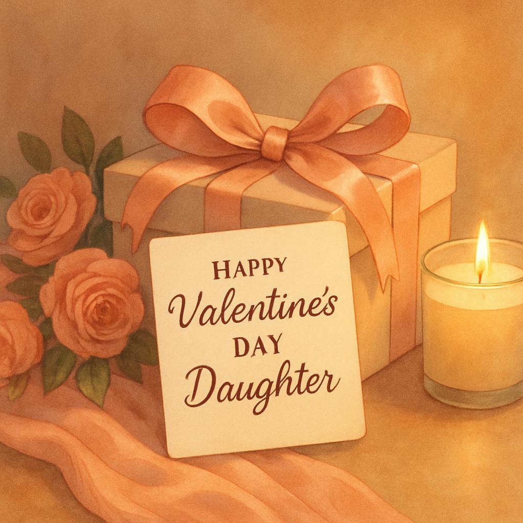 Beautiful illustration for happy valentine's day daughter