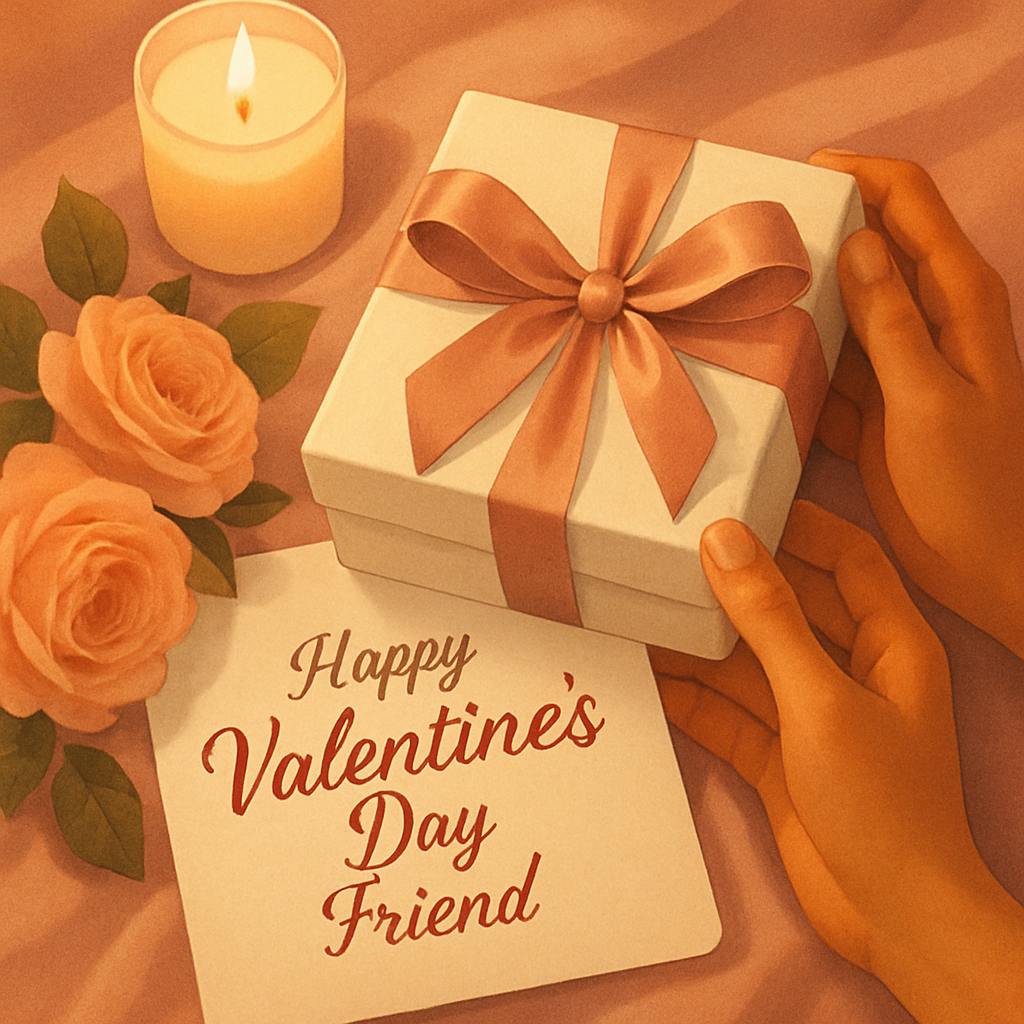 Beautiful illustration for happy valentine's day friend