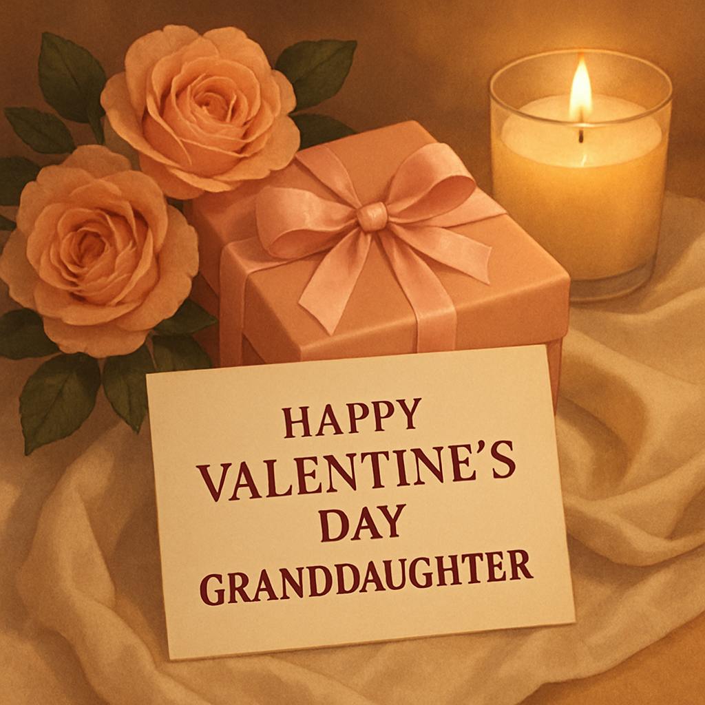 Beautiful illustration for happy valentine's day granddaughter