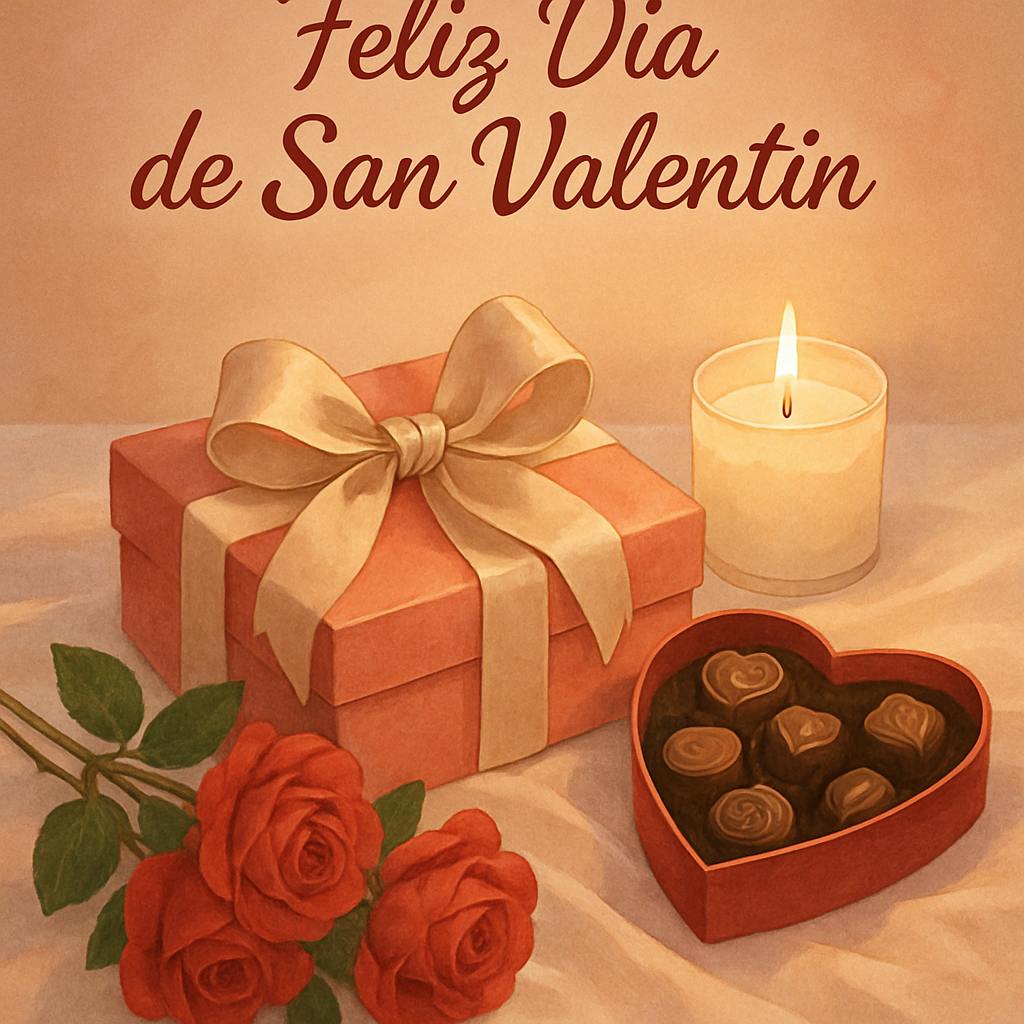 Beautiful illustration for happy valentine's day in spanish