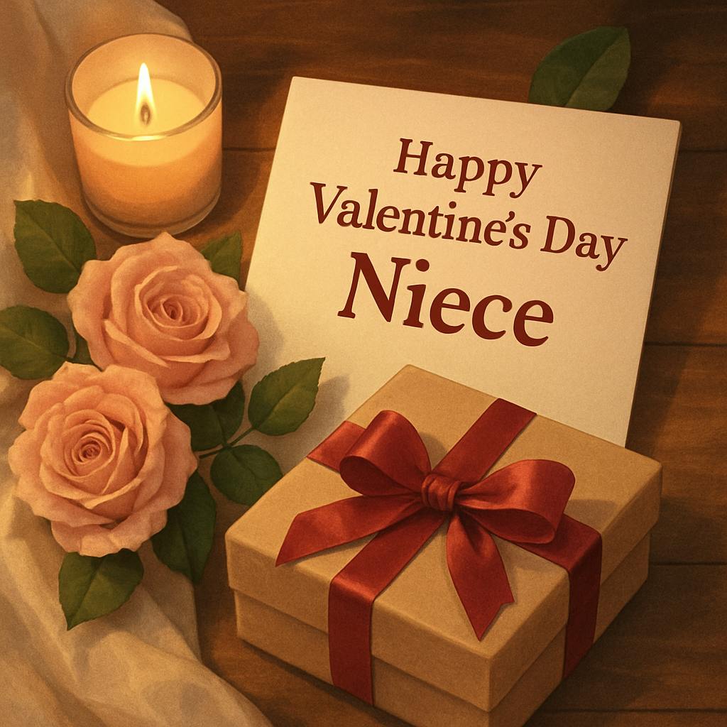 Beautiful illustration for happy valentine's day niece
