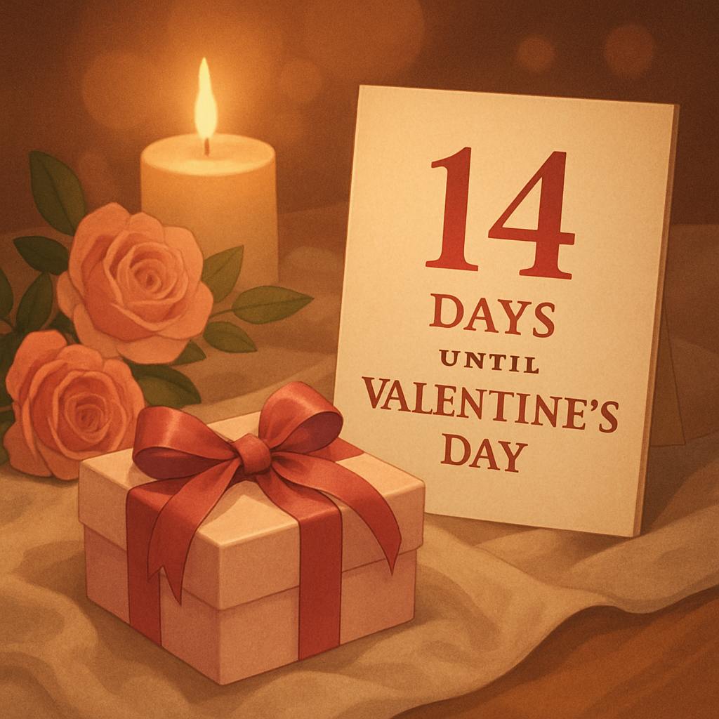 Beautiful illustration for how many days till valentine's day