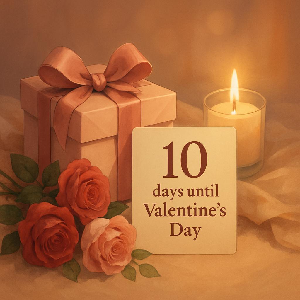 Beautiful illustration for how many days until valentine's day