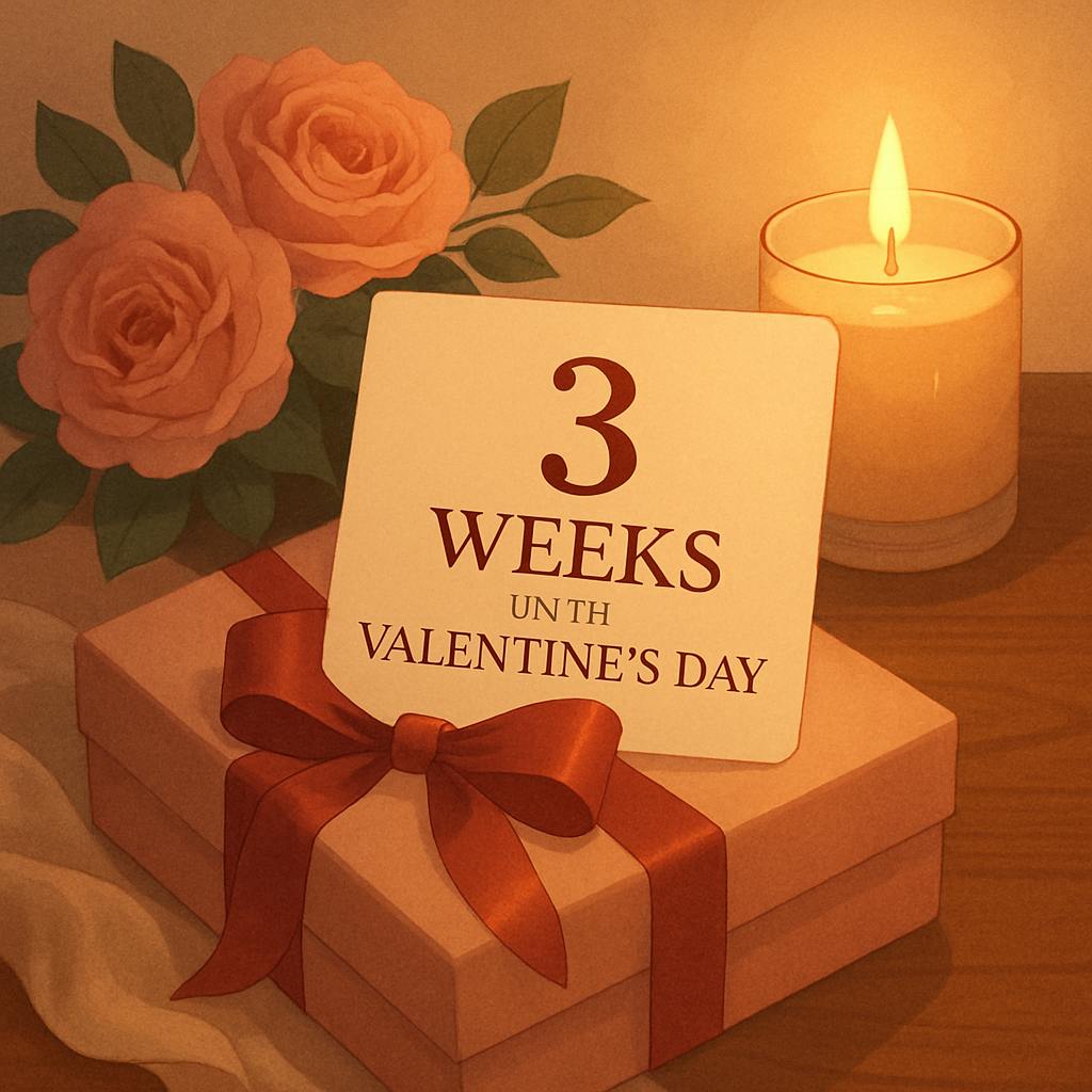Beautiful illustration for how many weeks until valentine's day