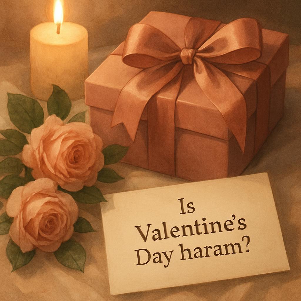 Beautiful illustration for is valentine's day haram
