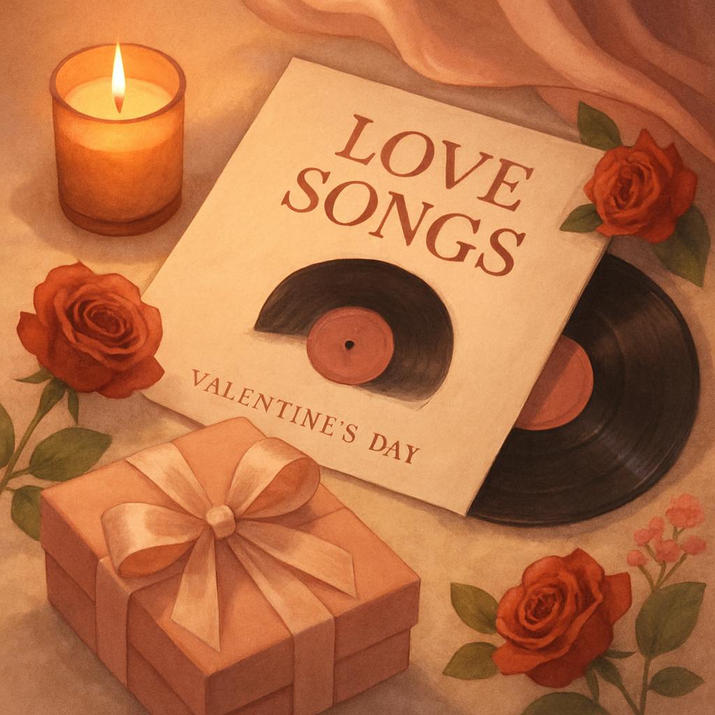 Beautiful illustration for love songs for valentine's day