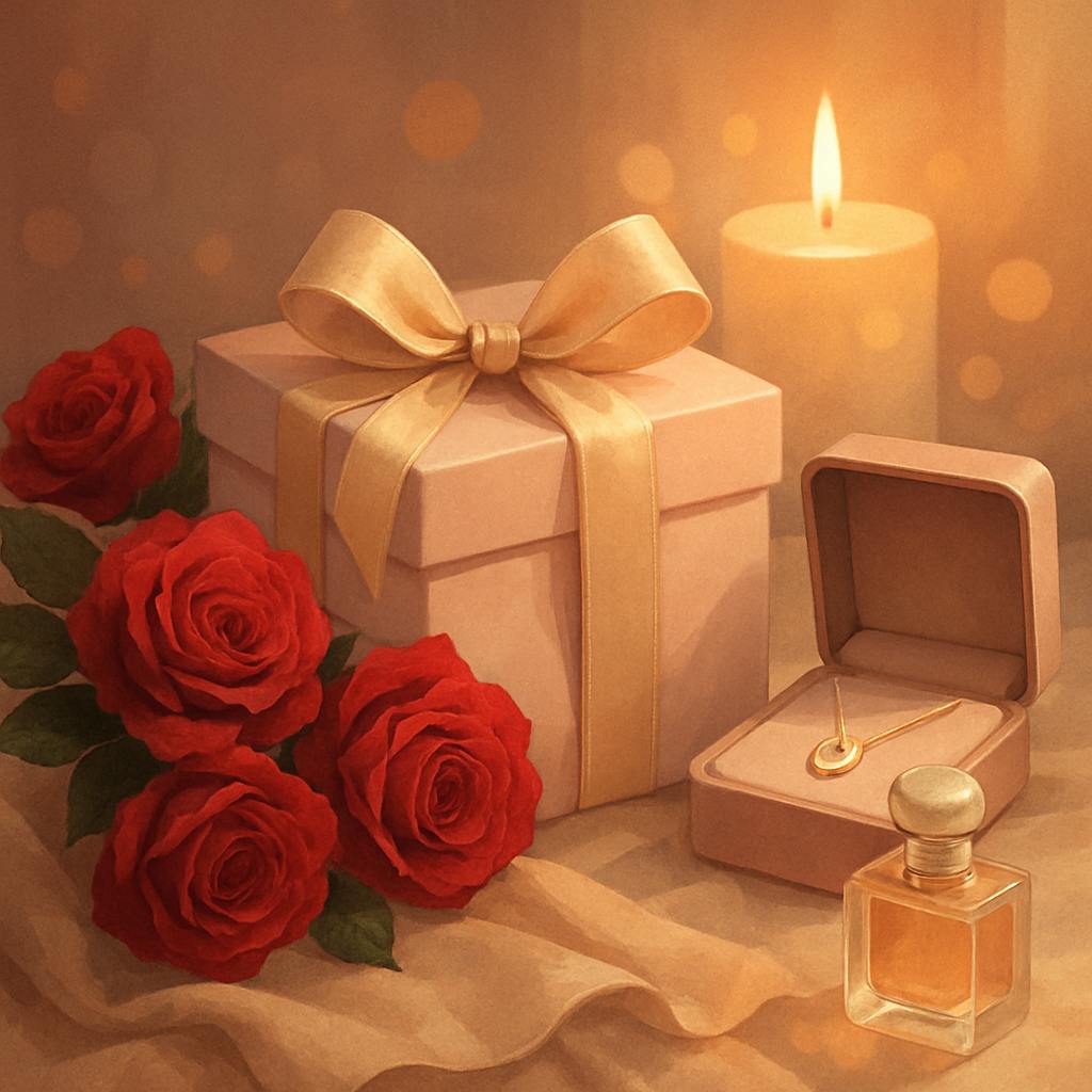 Beautiful illustration for luxury valentine's day gifts for her