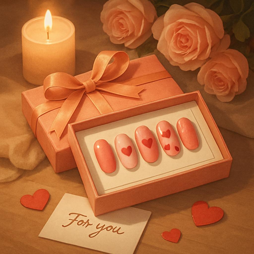 Beautiful illustration for nail designs for valentine's day