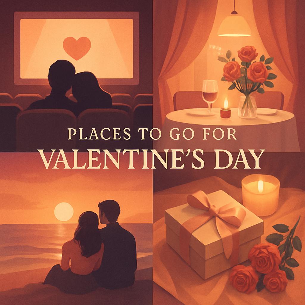 Beautiful illustration for places to go for valentine's day