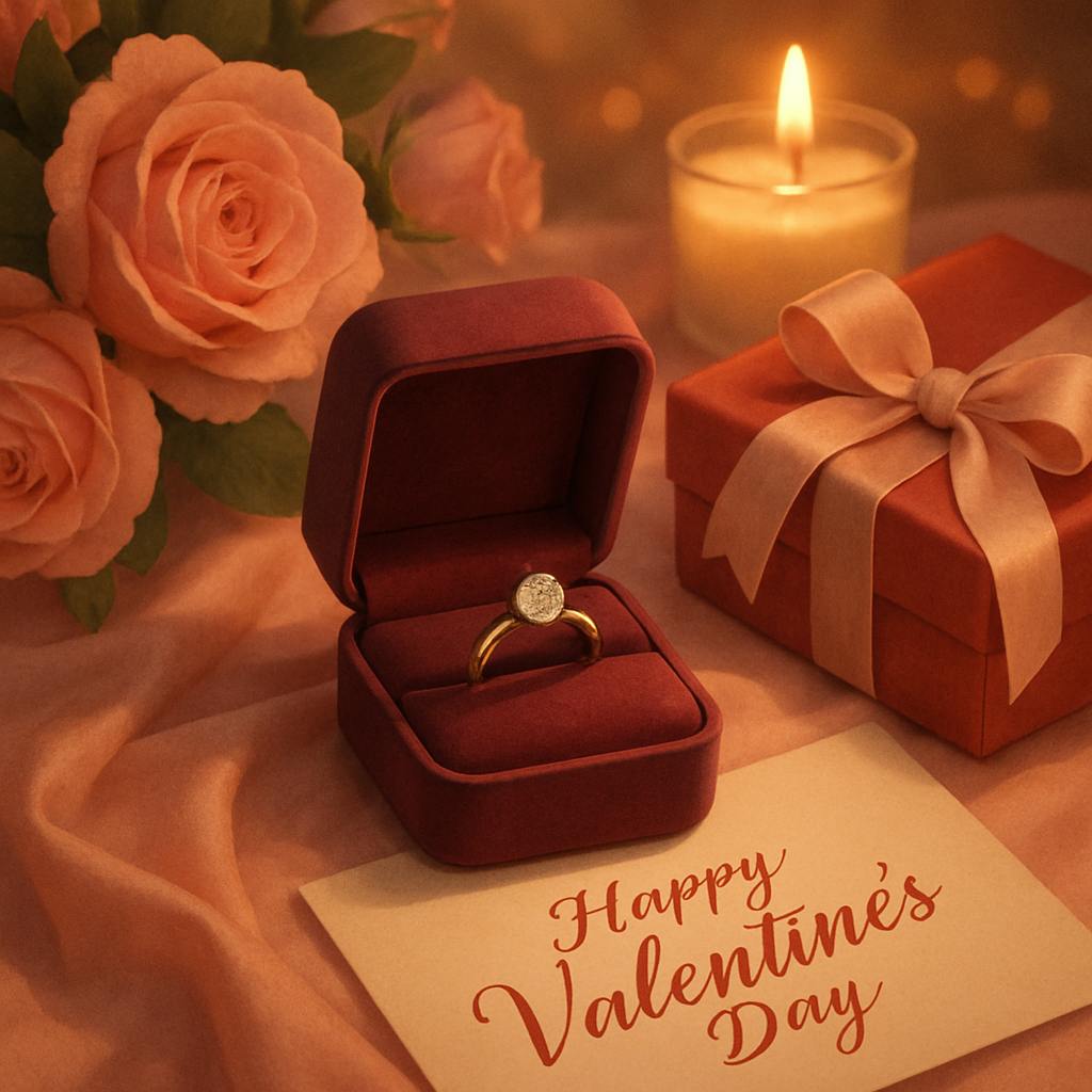 Beautiful illustration for rings for valentine's day