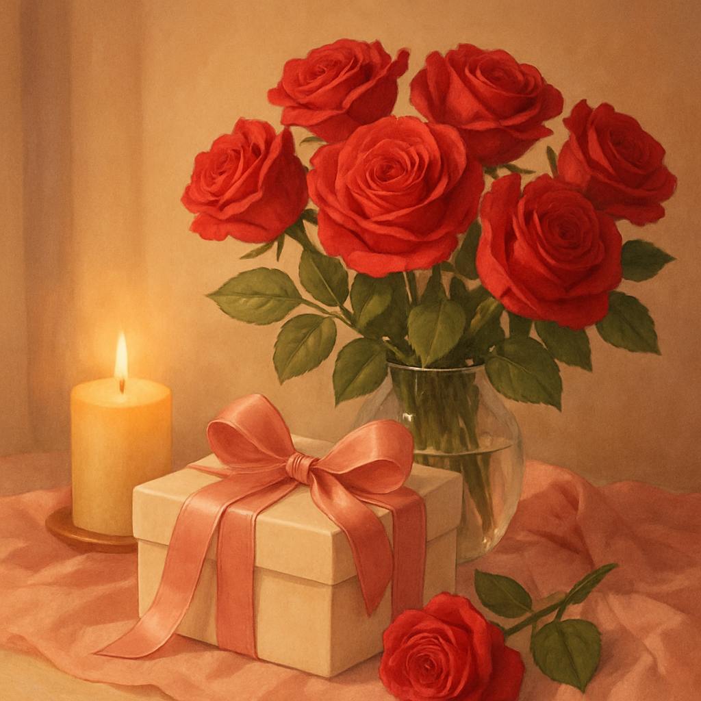 Beautiful illustration for roses for valentine's day