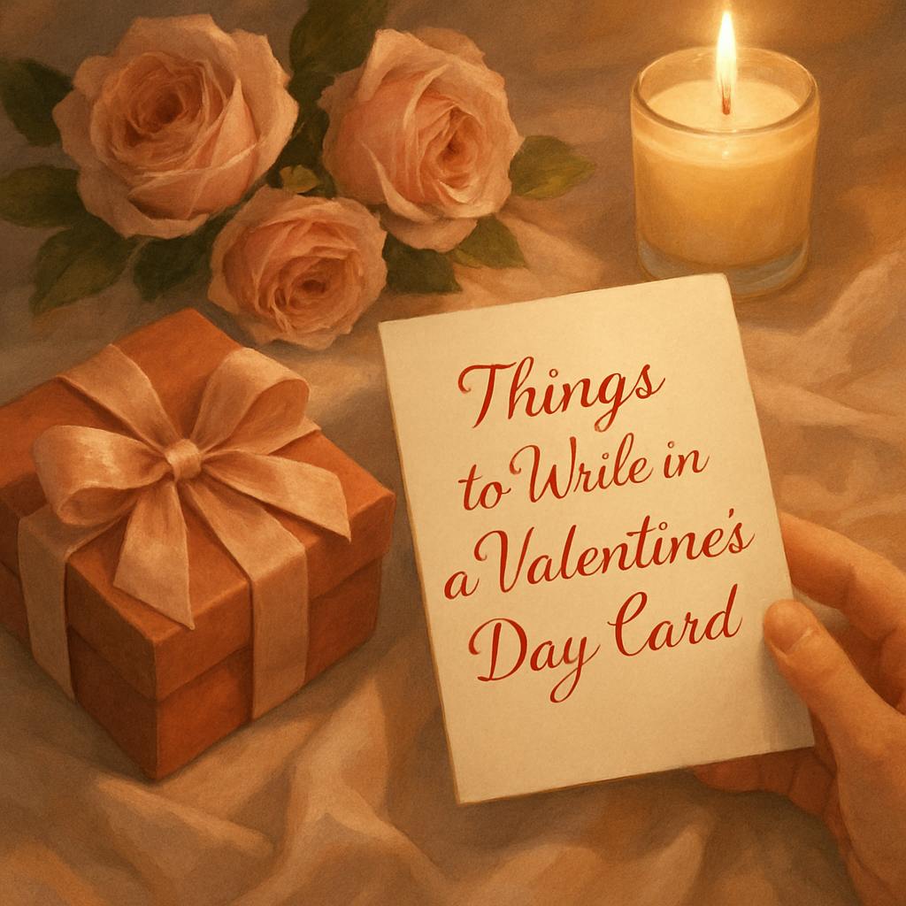 Beautiful illustration for things to write in a valentine's day card