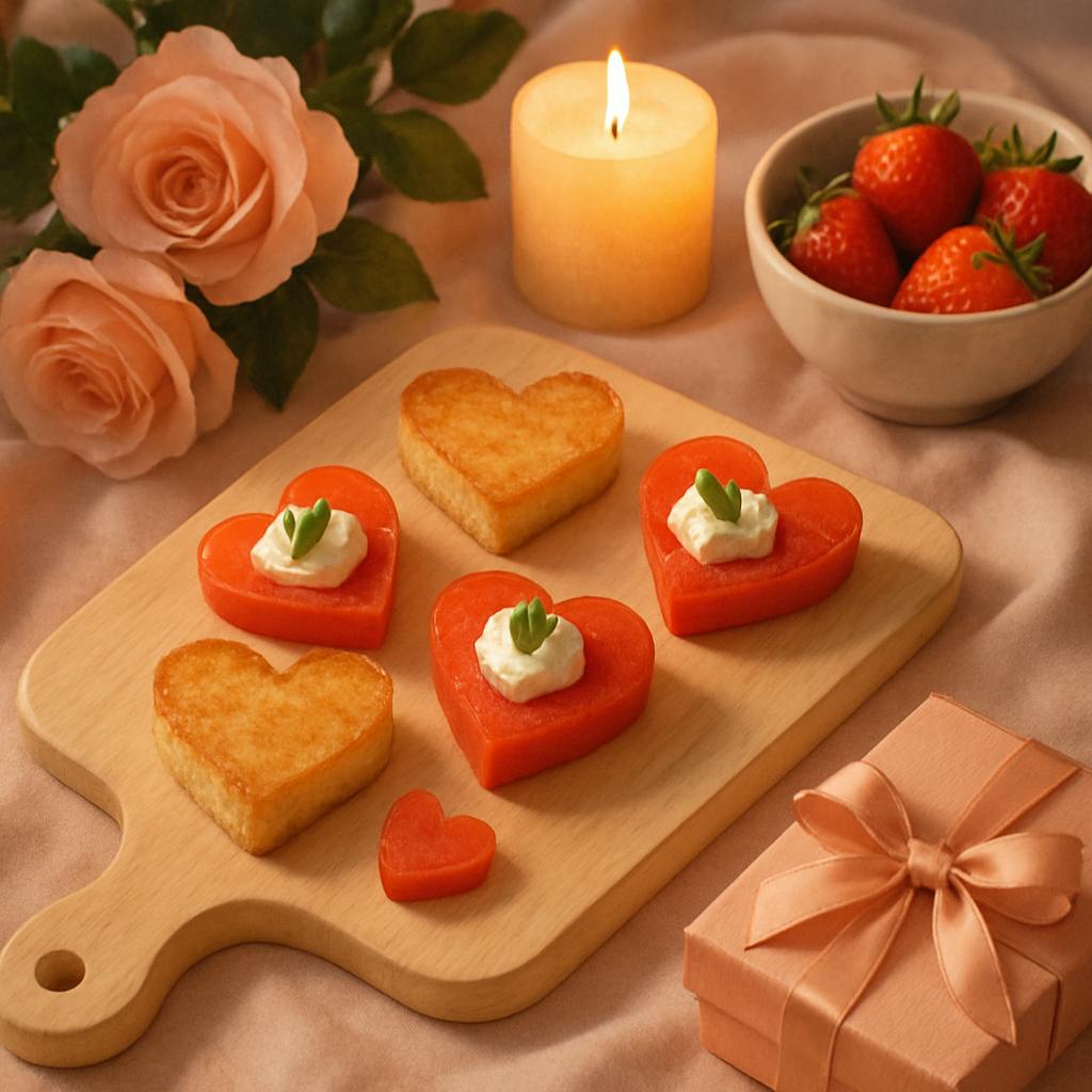 Beautiful illustration for valentine's day appetizers