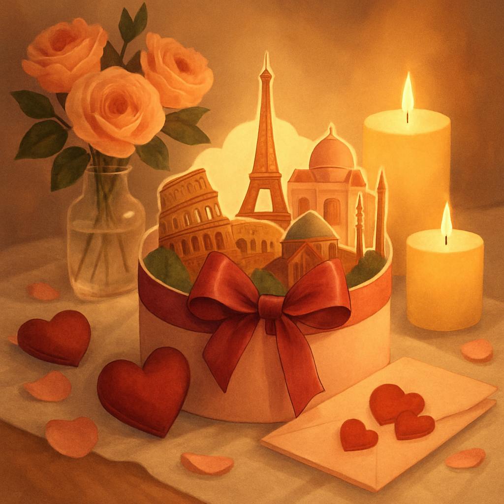 Beautiful illustration for valentine's day around the world