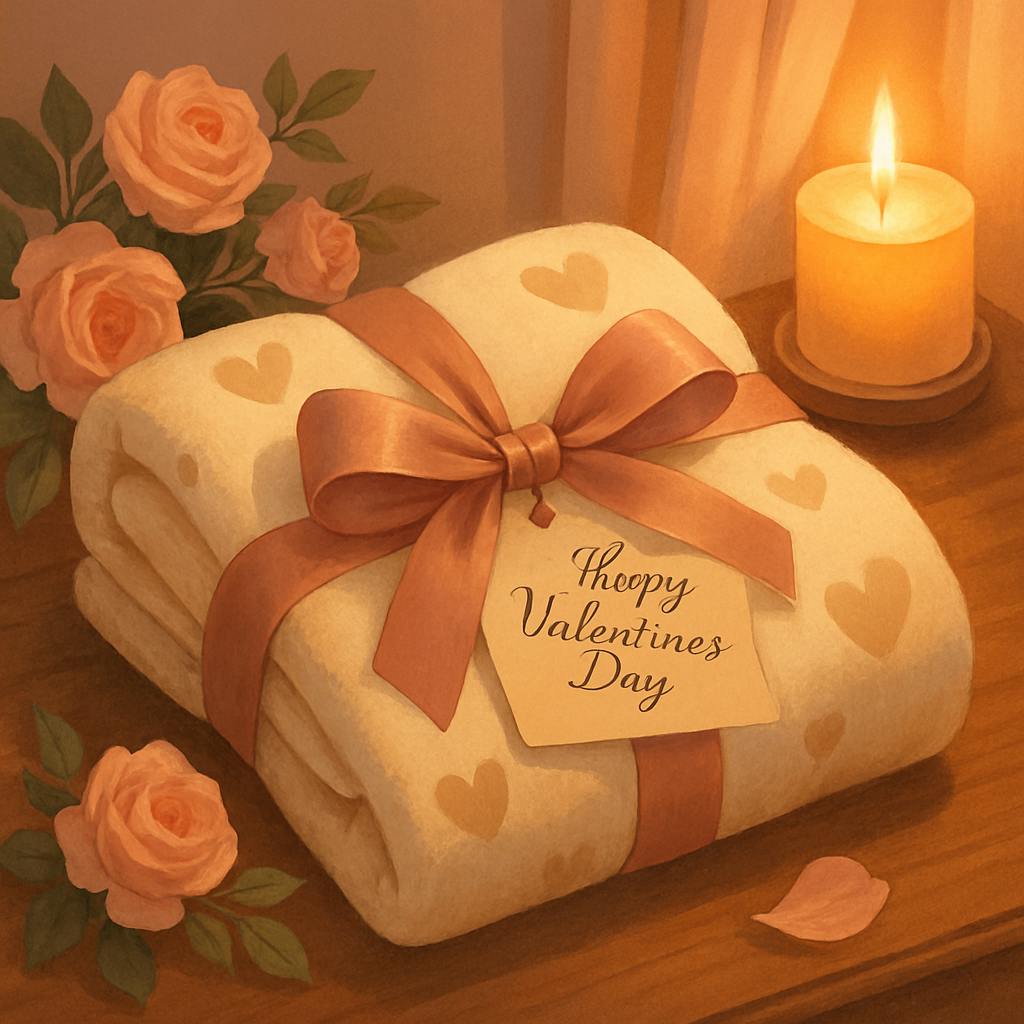 Beautiful illustration for valentine's day blanket