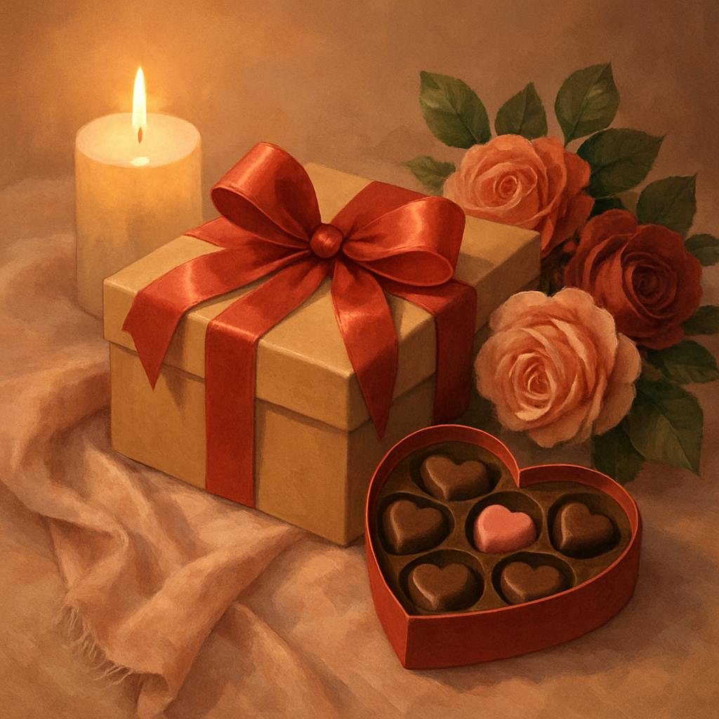 Beautiful illustration for valentine's day box