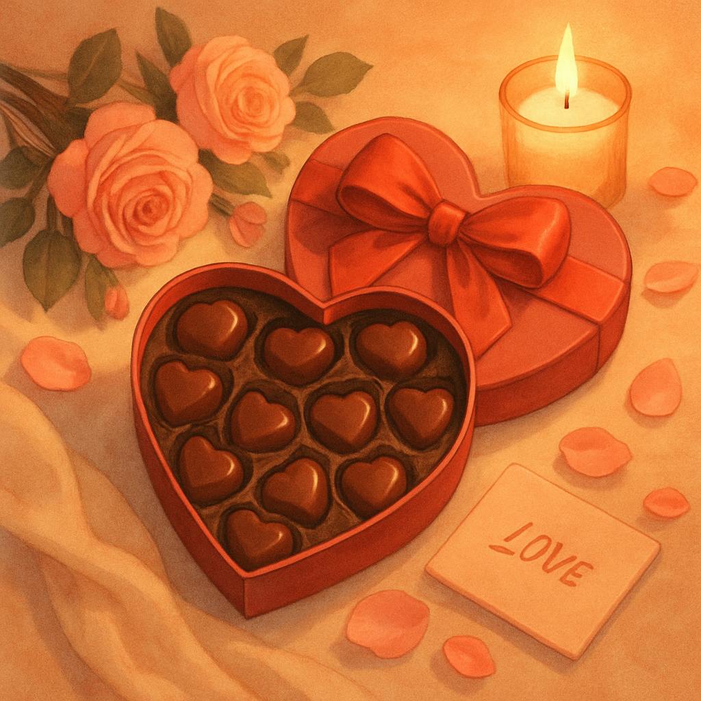 Beautiful illustration for valentine's day candy